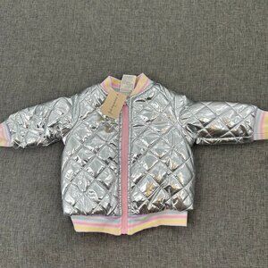 New! First impressions Silver Metallic Jacket Girls/ Baby 0-3 Months $44 Pink‎